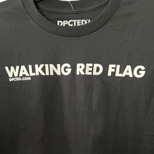 WALKING RED FLAG MENS GRAPHIC TEE SHIRT, large